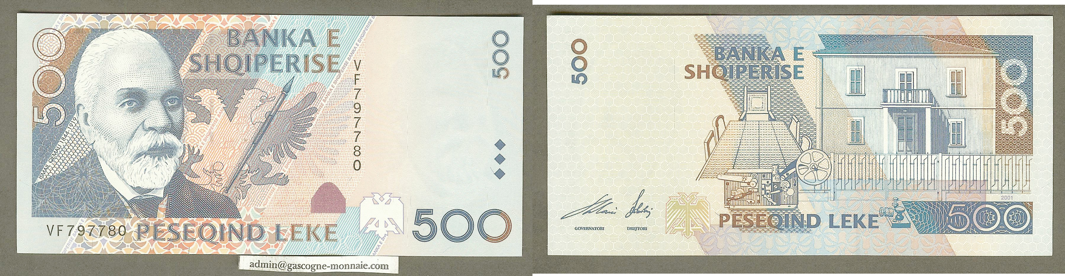 Albania 500 leke 2001 Unc